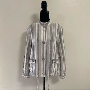 Jones New York Jacket Women's Size Medium Striped Line. blend Jacket lightweight
